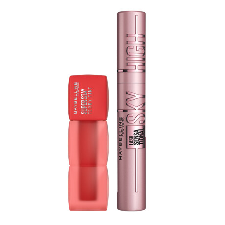 Pack Maybelline New York - Máscara De Pestañas Sky High + Labial SuperStay Teddy Tint Coquettish Pack Maybelline New York - Máscara De Pestañas Sky High + Labial SuperStay Teddy Tint Coquettish