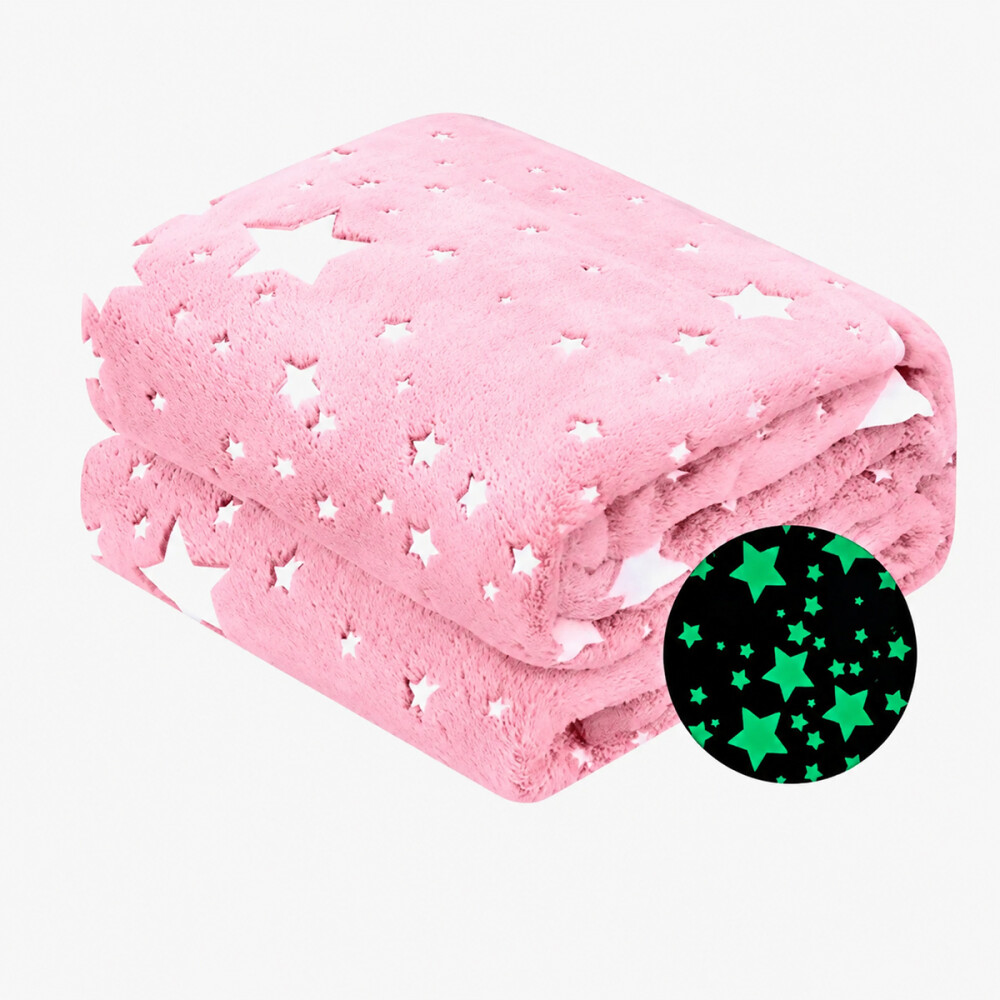 Frazada Luminosa 2.00x1.50m Fluorescente En La Oscuridad Rosa