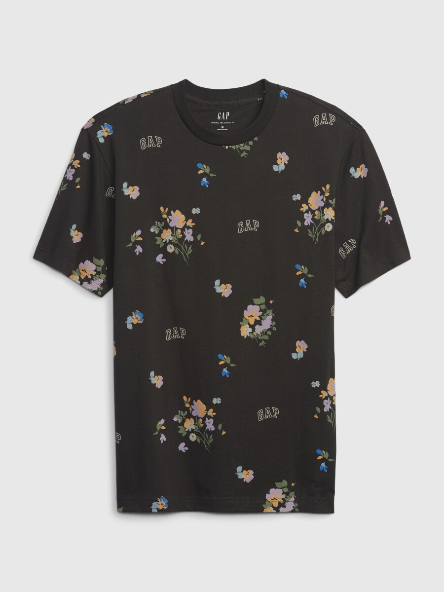 Remera Floreada Hombre - Flint Grey 