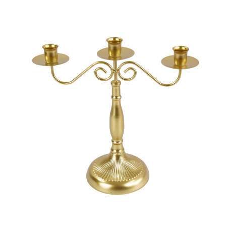 Candelabro de metal dorado Candelabro de metal dorado