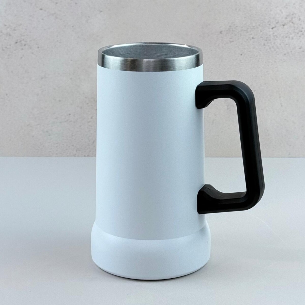 Vaso de Acero Inoxidable con Mango 710ML | Blanco 