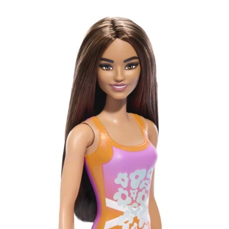 Muñeca Barbie GHH38 con Traje de Baño Varios Modelos LILA-NARANJA