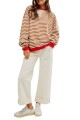 CLASSIC STRIPED CREW Marron