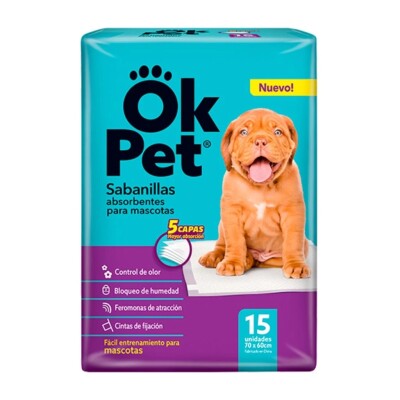 Sabanillas Ok Pet Para Mascotas 15 Uds. Sabanillas Ok Pet Para Mascotas 15 Uds.