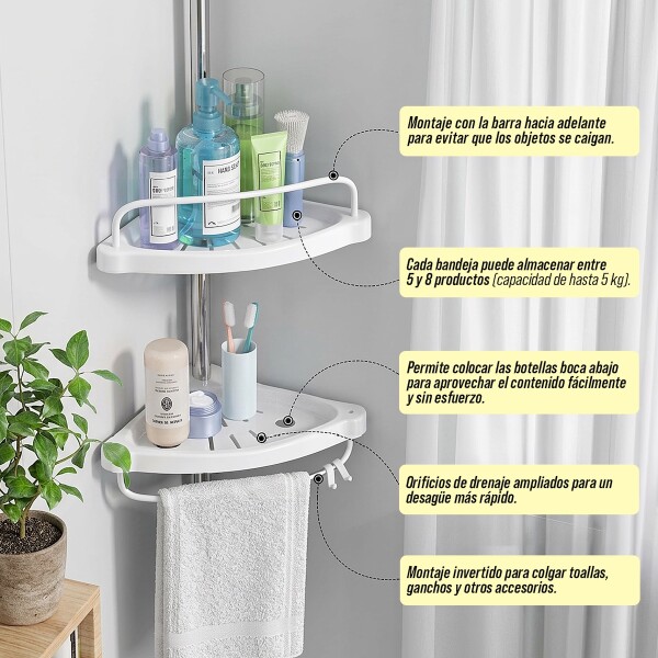 Estante Para Baño Mueble Esquinero Barral Organizador Ducha Toallero Imback HBA001 Estante Para Baño Mueble Esquinero Barral Organizador Ducha Toallero Imback HBA001
