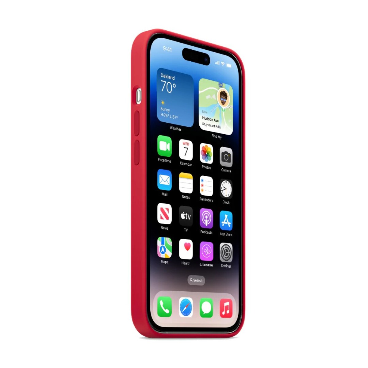 PROTECTOR CASE DE SILICONA PARA IPHONE 14 PLUS Rojo