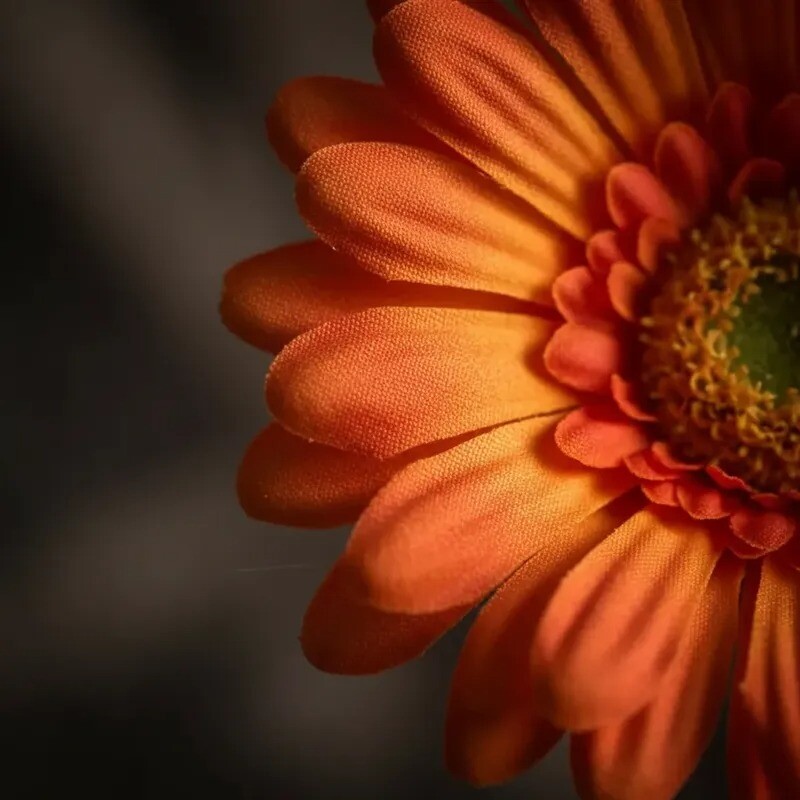 Flor Artificial Gerbera naranja tallo corto Flor Artificial Gerbera naranja tallo corto
