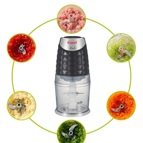 Picadora de Alimentos 600Gr 500W Mini Chopper Cuori Piccolo Negro