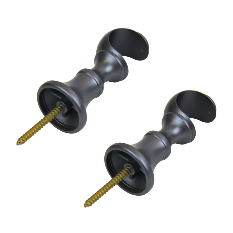 Barrote cortina de metal 1,5 m + 2 Soportes GRIS OSCURO