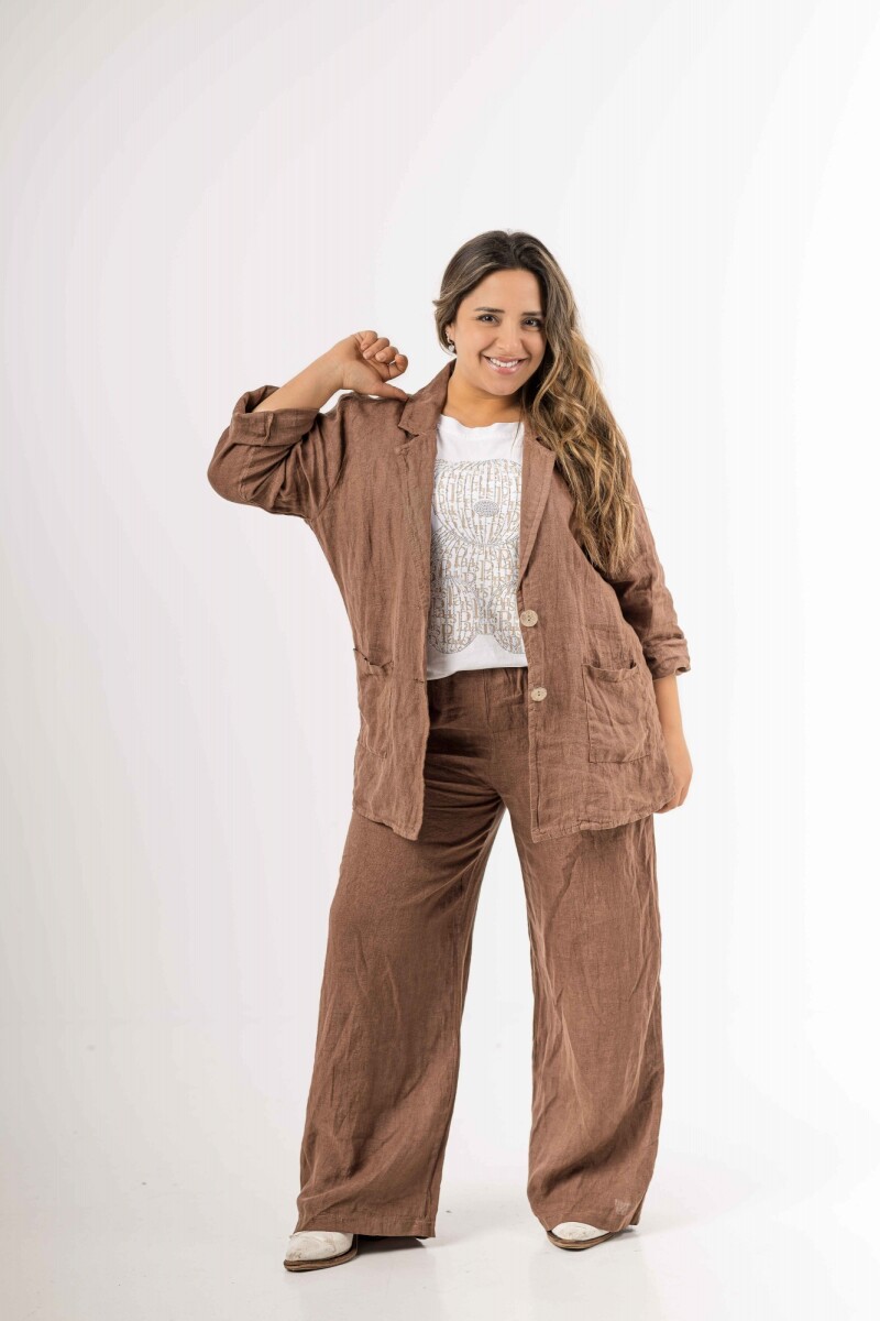 Blazer 100% lino Made in Italy - Tostado 