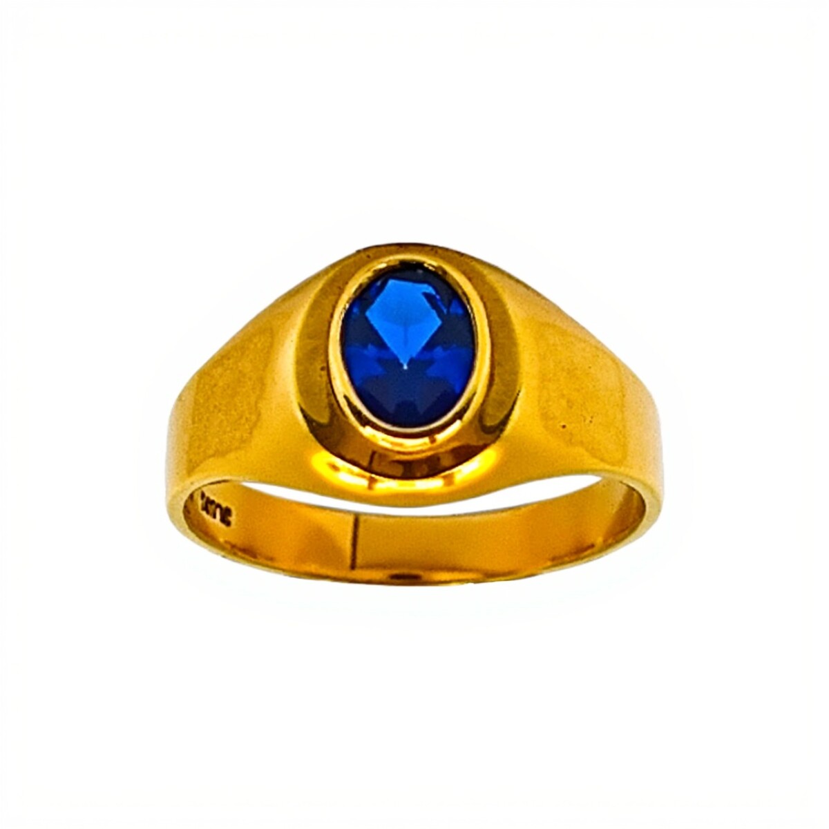 Anillo Solitario-Oro Bajo-Piedra Zafiro-AN8112 - conpiedra 