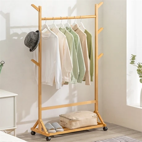 Perchero con Ruedas Madera 80X155 cm 112-7 001