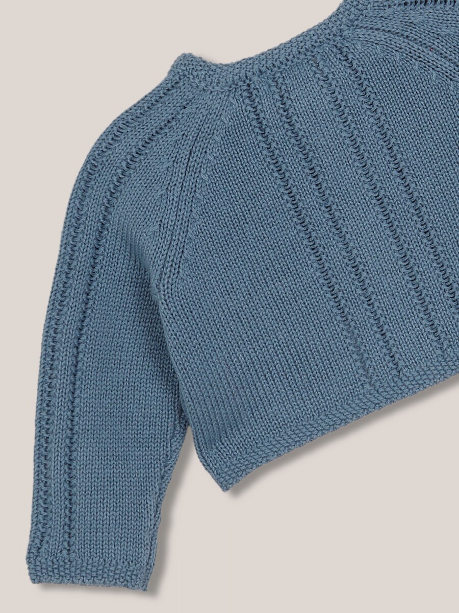 Chaqueta De Punto Azul Claro