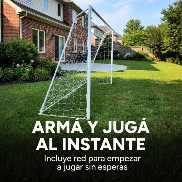 Arco de Fútbol Portería Desarmable Red Metálico 290 x 200cm Color Blanco