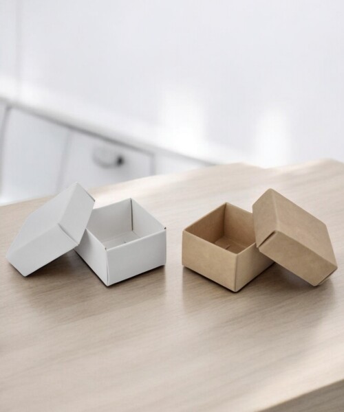 Caja Cuadrada 4x4x2,5 cm REVERSIBLE BLANCO MADERA