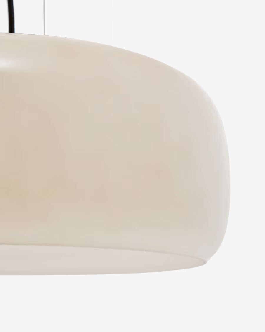 Lámpara de techo Reig de cristal gris claro, Ø 38 cm
