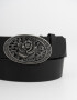 Cinturones y Fajas Boho Cinturón Con Hebilla De Flor - Negro