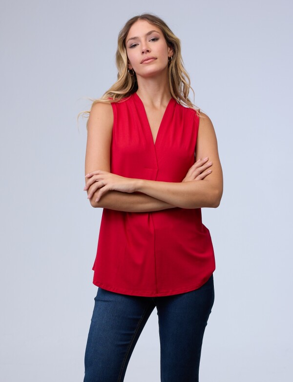 Musculosa Escote V ROJO