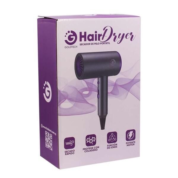 Secador De Pelo Portatil Goldtech 1000W Ionico 3 Velocidades Variante Color Gris