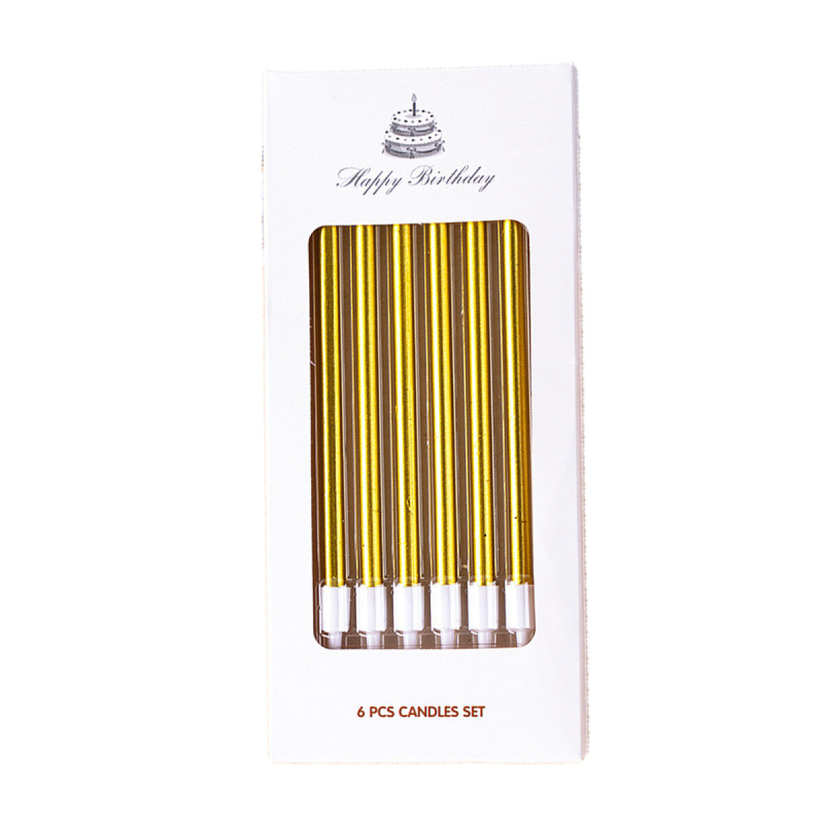 Velita Metal recta 10 cm x 6 - Doradas 