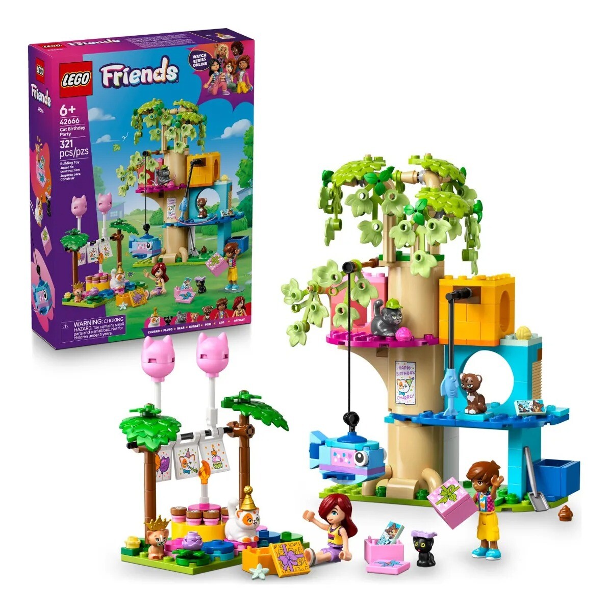 LEGO Friends – Fiesta de Cumpleaños del Gato & Casa en el Árbol (42666) 