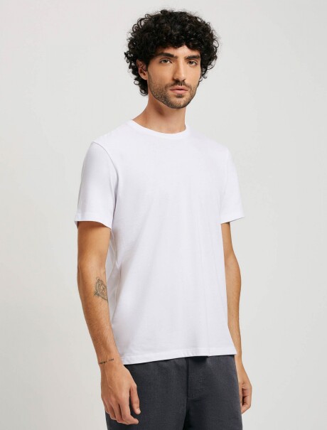CAMISETA BÁSICA MANGA CORTA BLANCO