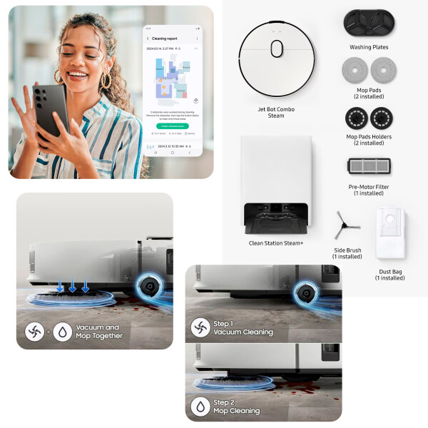 Aspiradora Samsung Vr7md96514g Con Doble Mopa ASPIRADORA ROBOT SAMSUNG VR7MD96514G