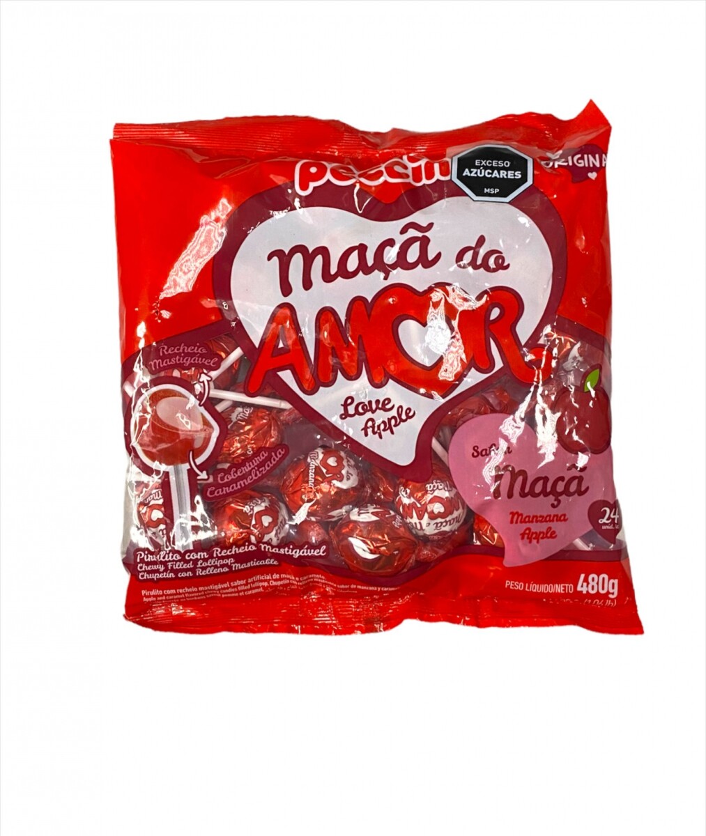 Chupetin Amor Relleno x 24 - Manzana 