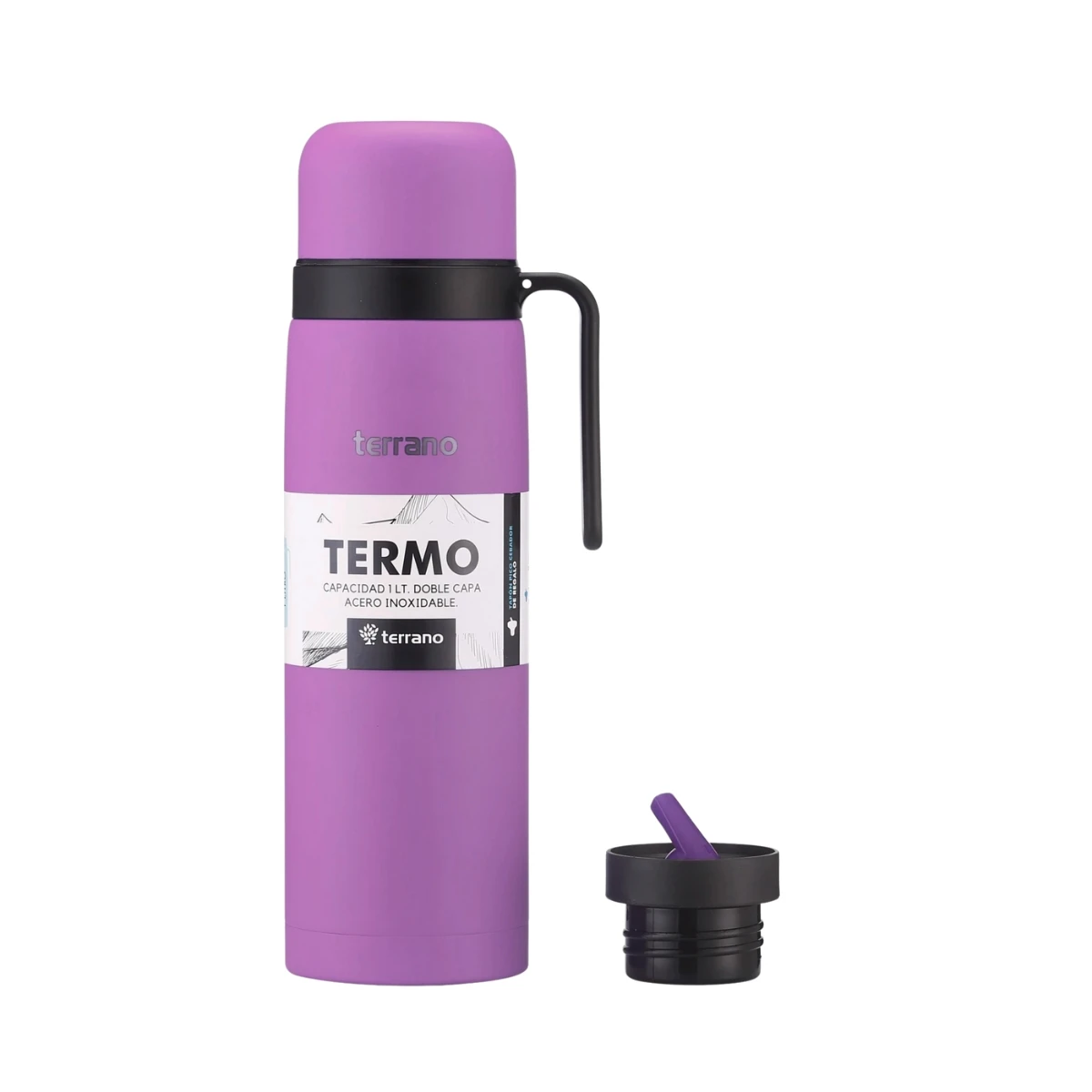 TERMO PREMIUM CON MANIJA 750ML BORDO - BORDEAUX 