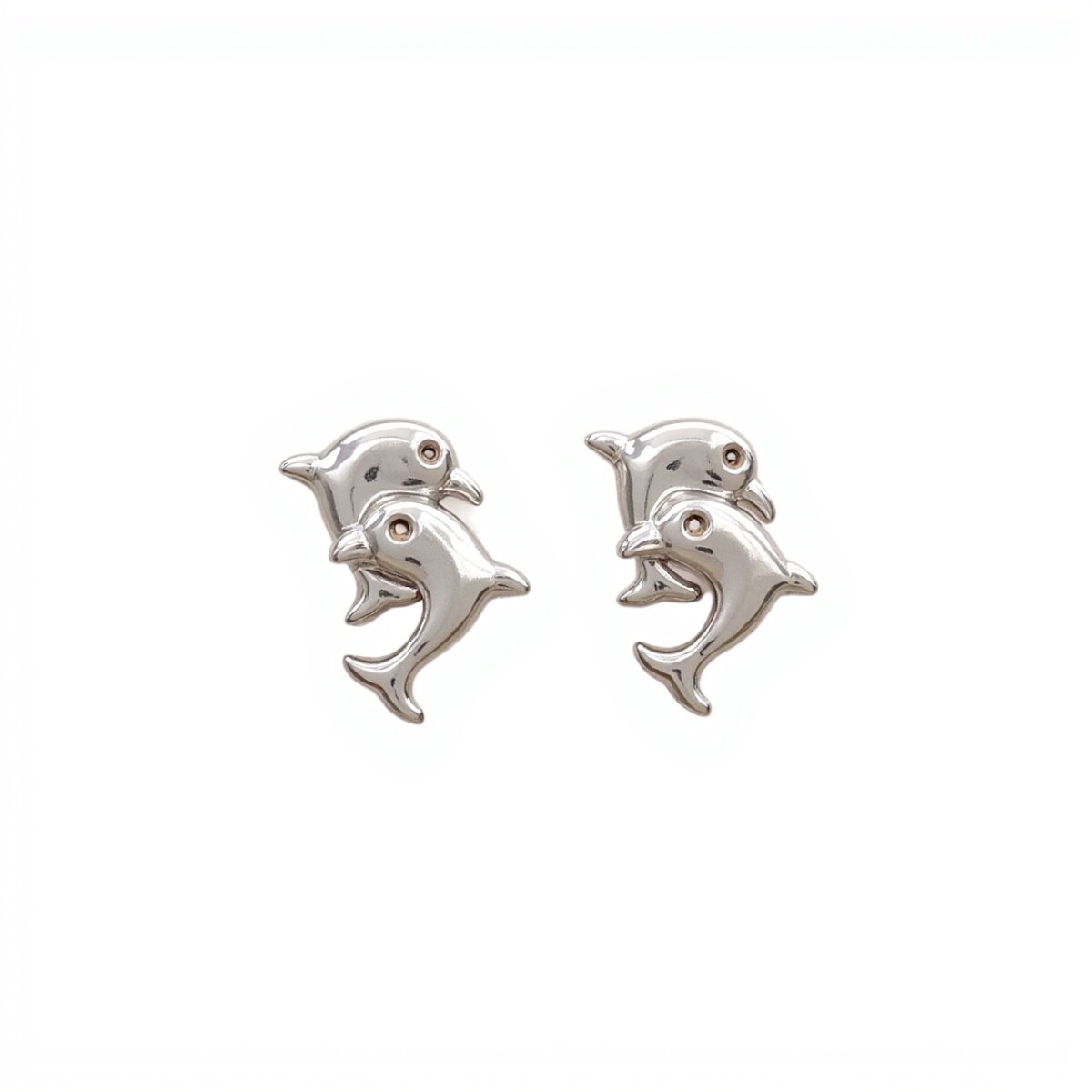 Caravanas Delfines-Plata 925-Sin piedra-CA3478 - sinpiedra 