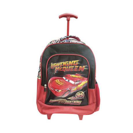 Mochila Infantil Cars con Carro Jacquard Grande Negro