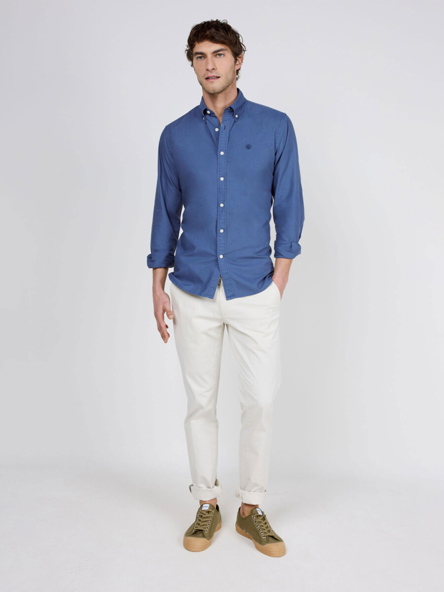 Camisa Garment Dyed - Marino 