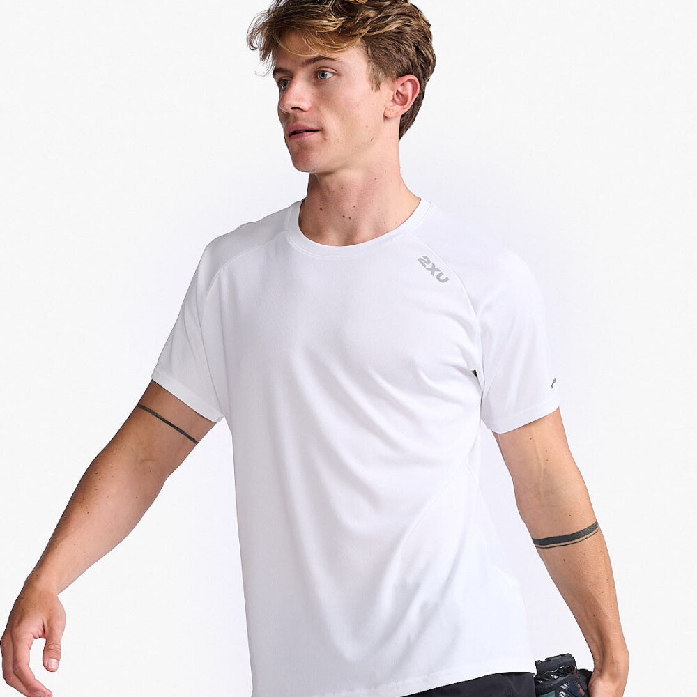 Polo Running Aero Tee Hombre White/silver Reflective