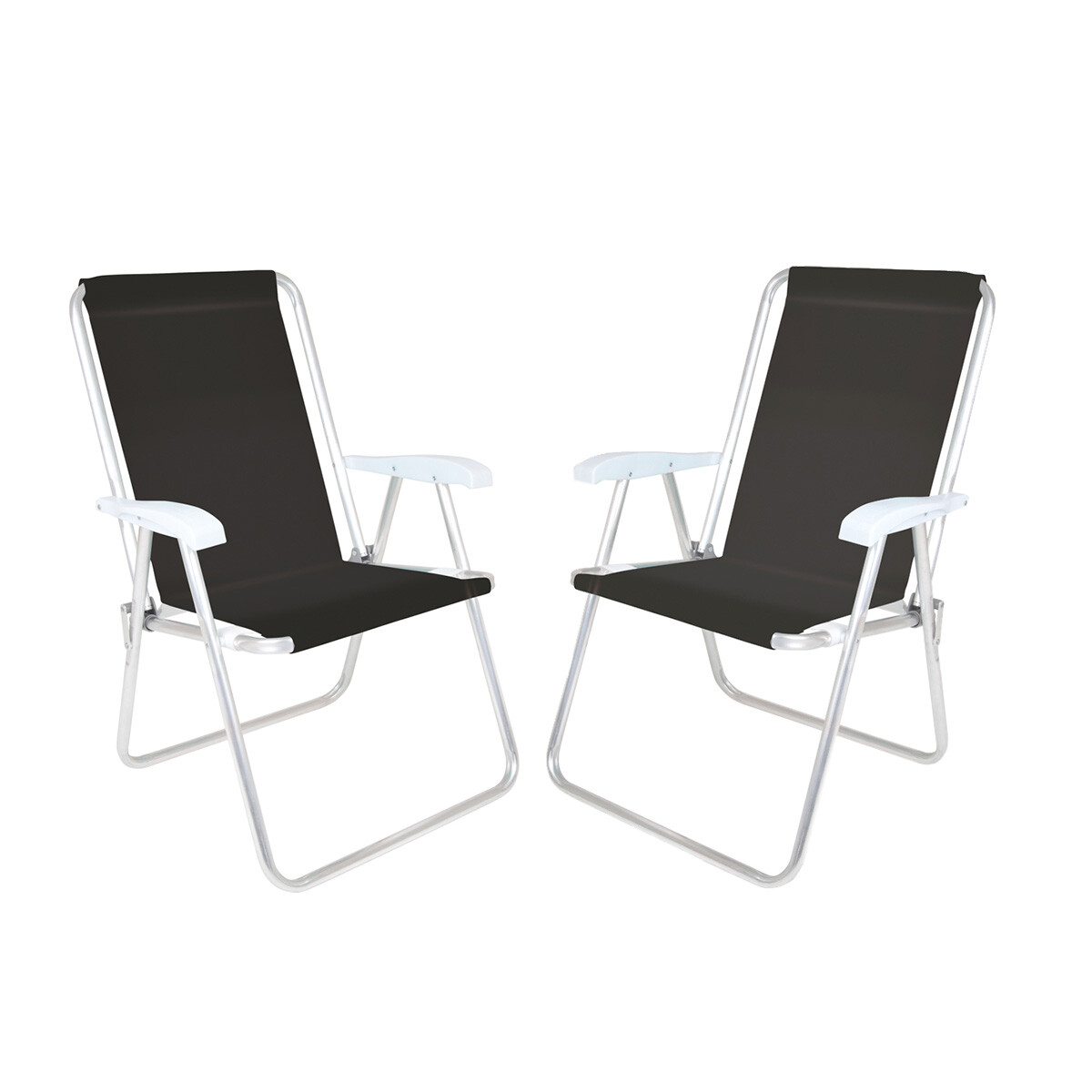 Set X 2 Sillas Altas Conforto Sannet Aluminio - NEGRO 