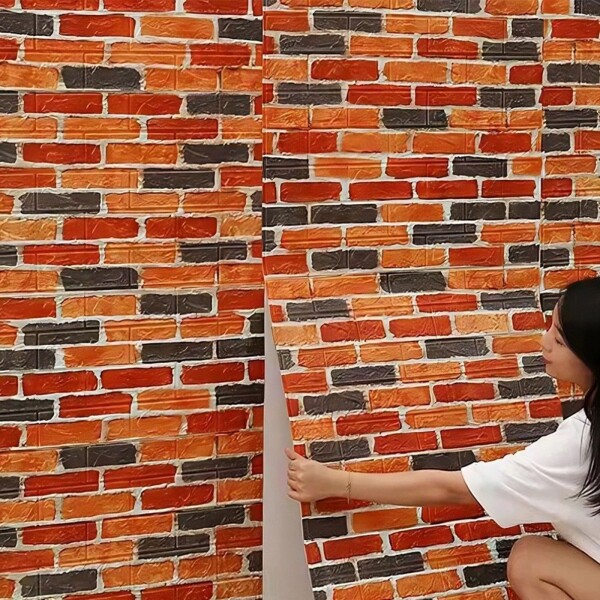 Revestimiento Pared Adhesivo Facil Colocacion Piedra X50 Un Color Variante Ladrillo
