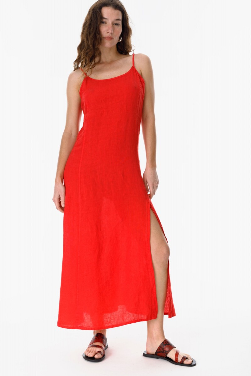 Vestido Oliva Rojo