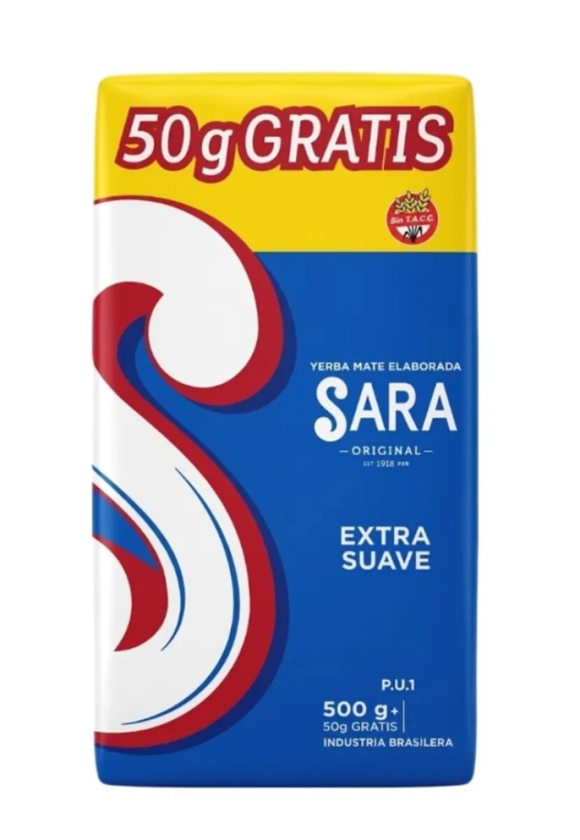 YERBA SARA 1/2 KG PROMO + 50GRS EXTRA SUAVE (AZUL) 