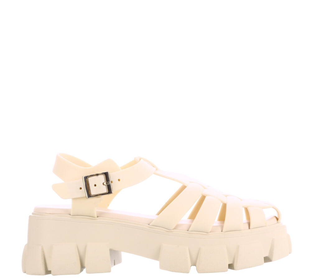 Franciscana ELEN con plataforma Offwhite