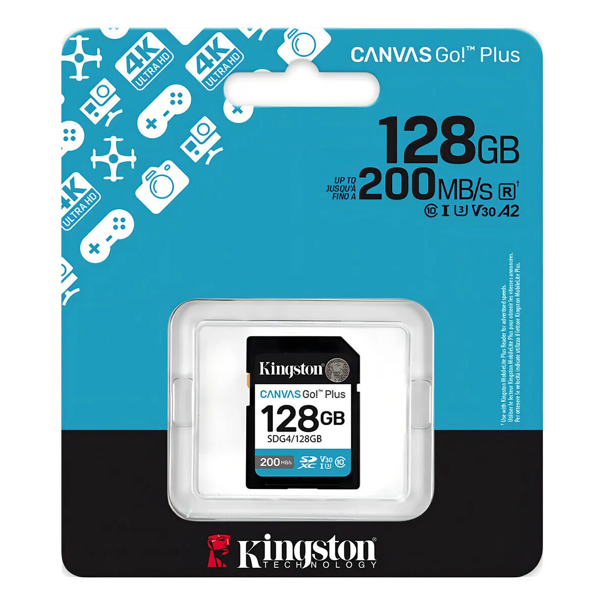OUTLET- Memoria Kingston SDXC 128GB Canvas Go Plus V30 