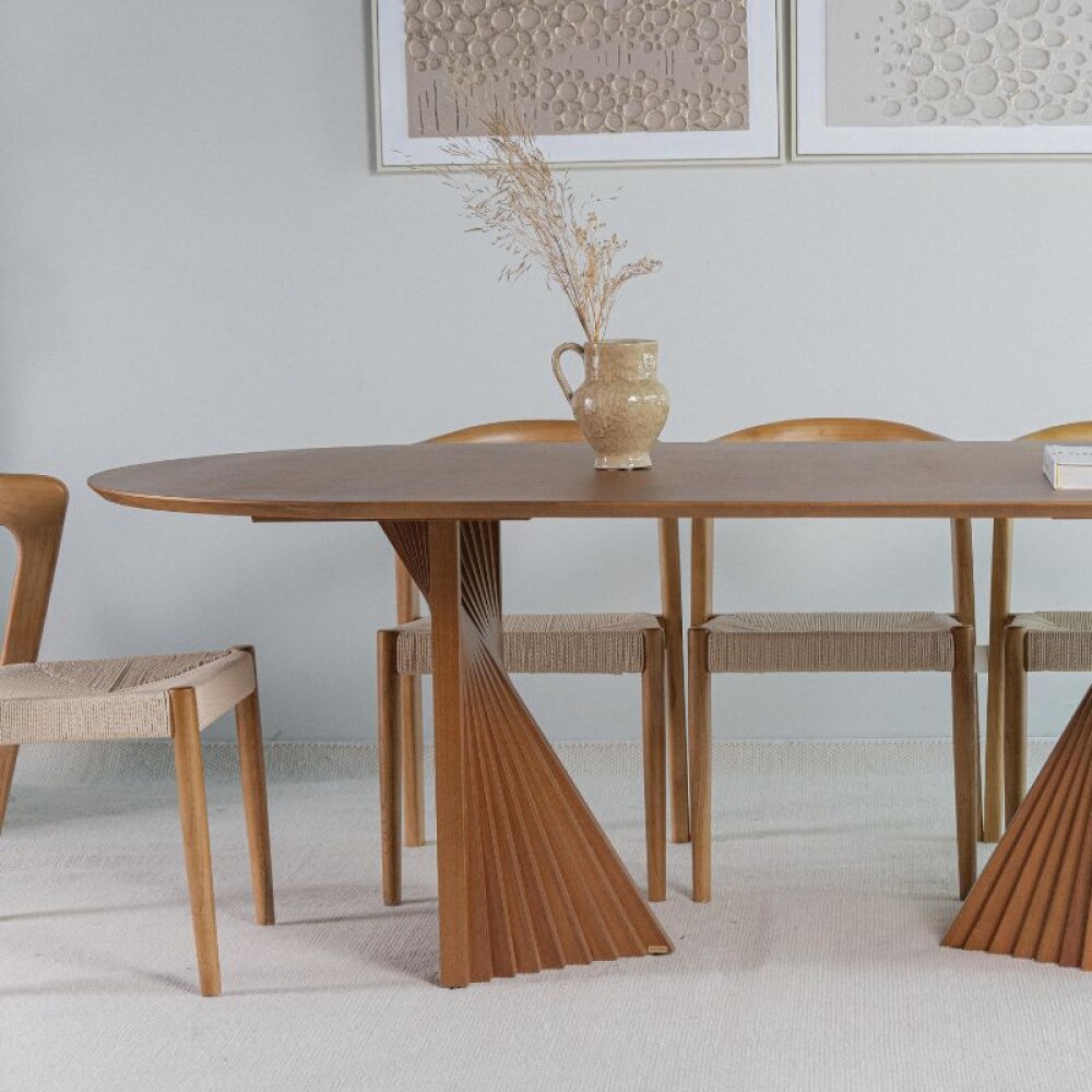 Mesa Leque 220 tapa punto curvo