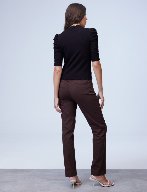 Blusa Cuello Alto Frunces NEGRO