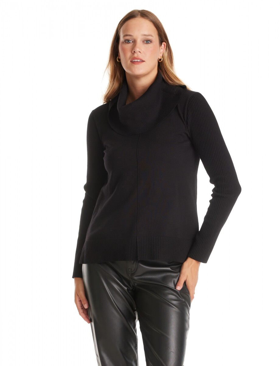 Buzo Cuello Volcado - Negro 