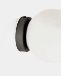 Aplique de pared Brisia de metal con acabado negro y 1 bola de cristal glaseado Ø15 cm Aplique de pared Brisia de metal con acabado negro y 1 bola de cristal glaseado Ø15 cm