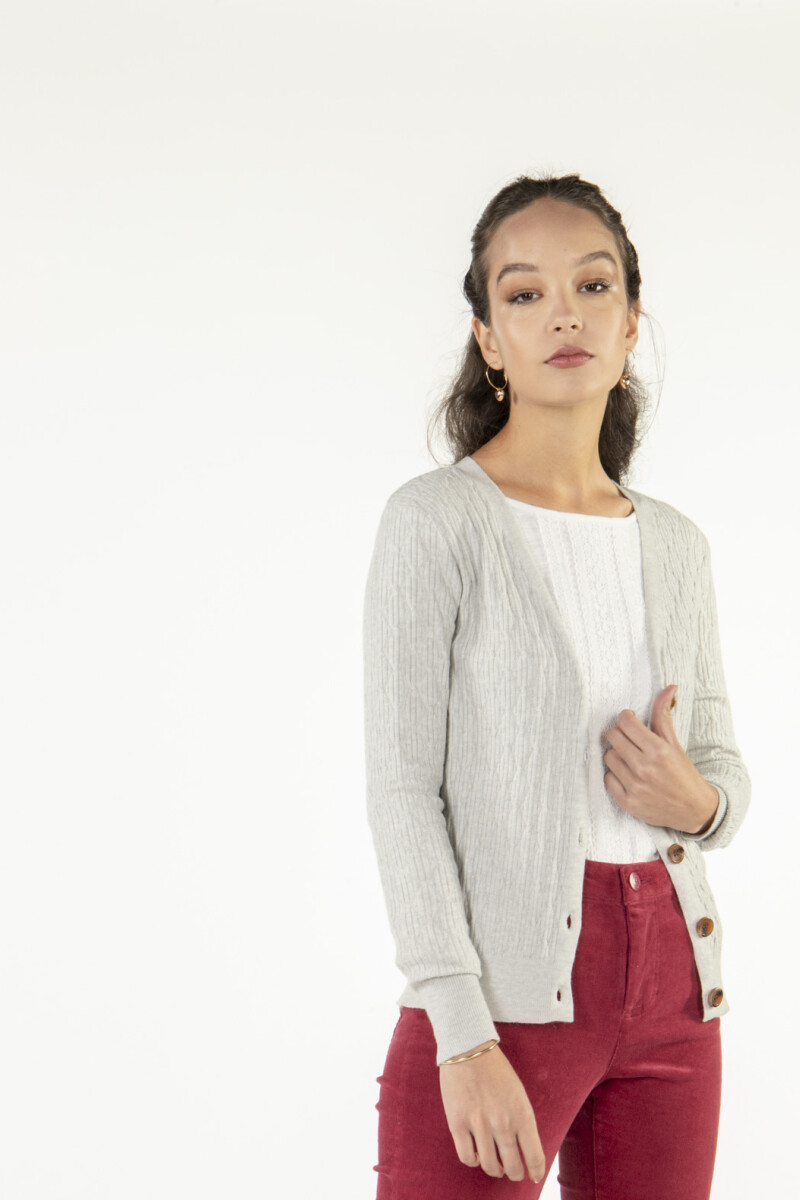 CARDIGAN HARROW Gris Claro Melange