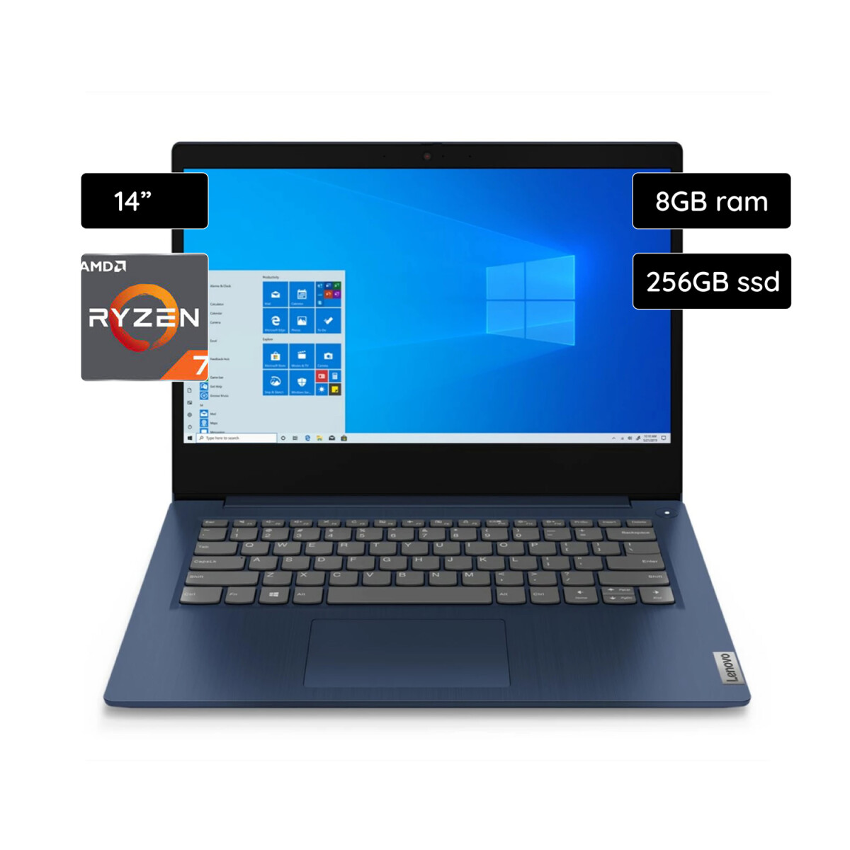 Notebook lenovo ideapad 5 14' 256gb ssd / 8gb ram ryzen 7 5700u - Abyss blue 