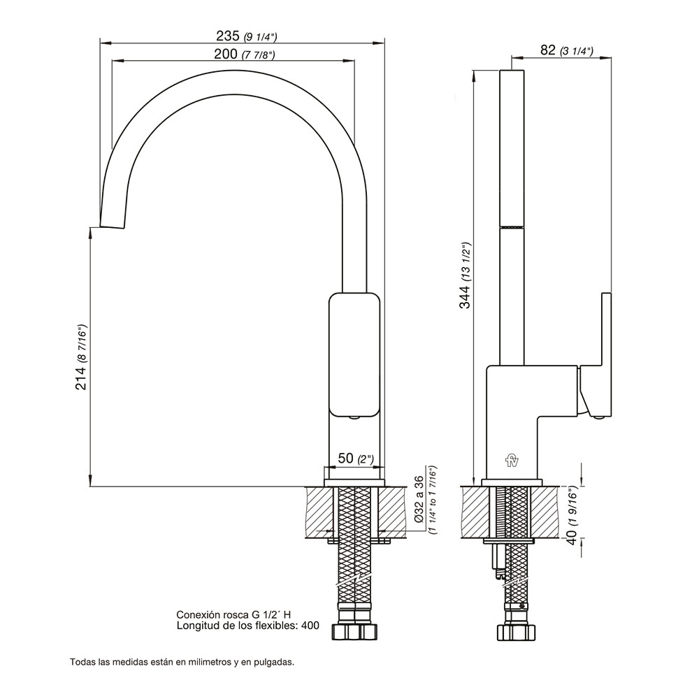 GRIFERÍA DE COCINA PARA MESADA MODELO SABINA FV Grifería De Cocina Para Mesada Modelo Sabina Fv
