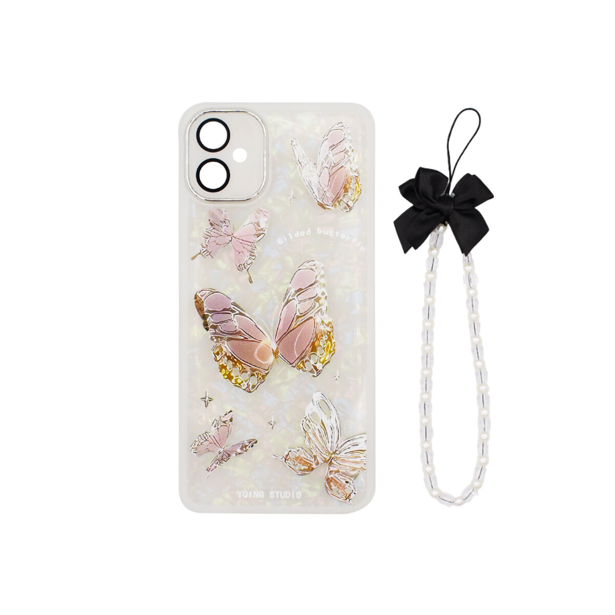Protector para Samsung Galaxy A05 diseño mariposas + correa 
