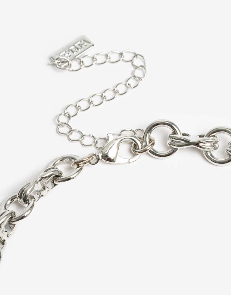 Collares Cortos Metal Collares Cortos Cadena De Metal - Plateado Rodio