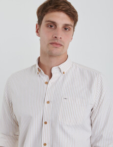 012622 CAMISA HARRINGTON LABEL Beige / Natural