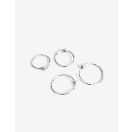 Set De Argollas Plata 925 Plateado